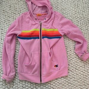 Aviator Nation Pink Retro Stripe Hoodie